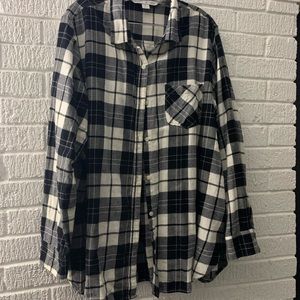 OLD NAVY oversized tunic plaid shirt